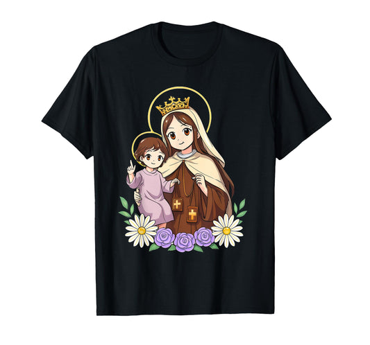 Cute Lady of Carmen with Jesus T-Shirt
