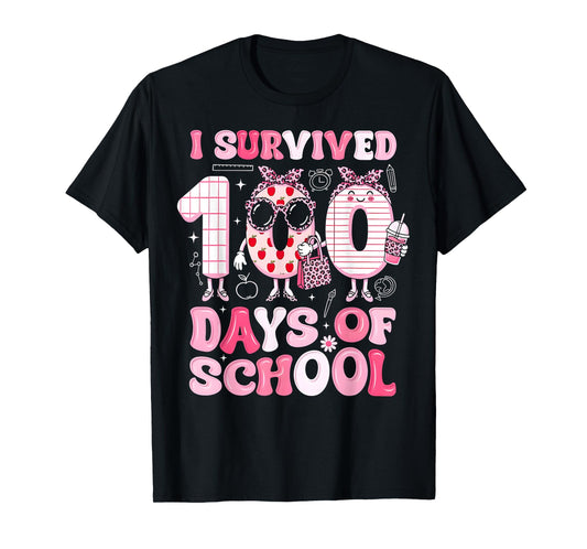 100 Days of School Girls Coquette Bow 100th Day of School T-Shirt