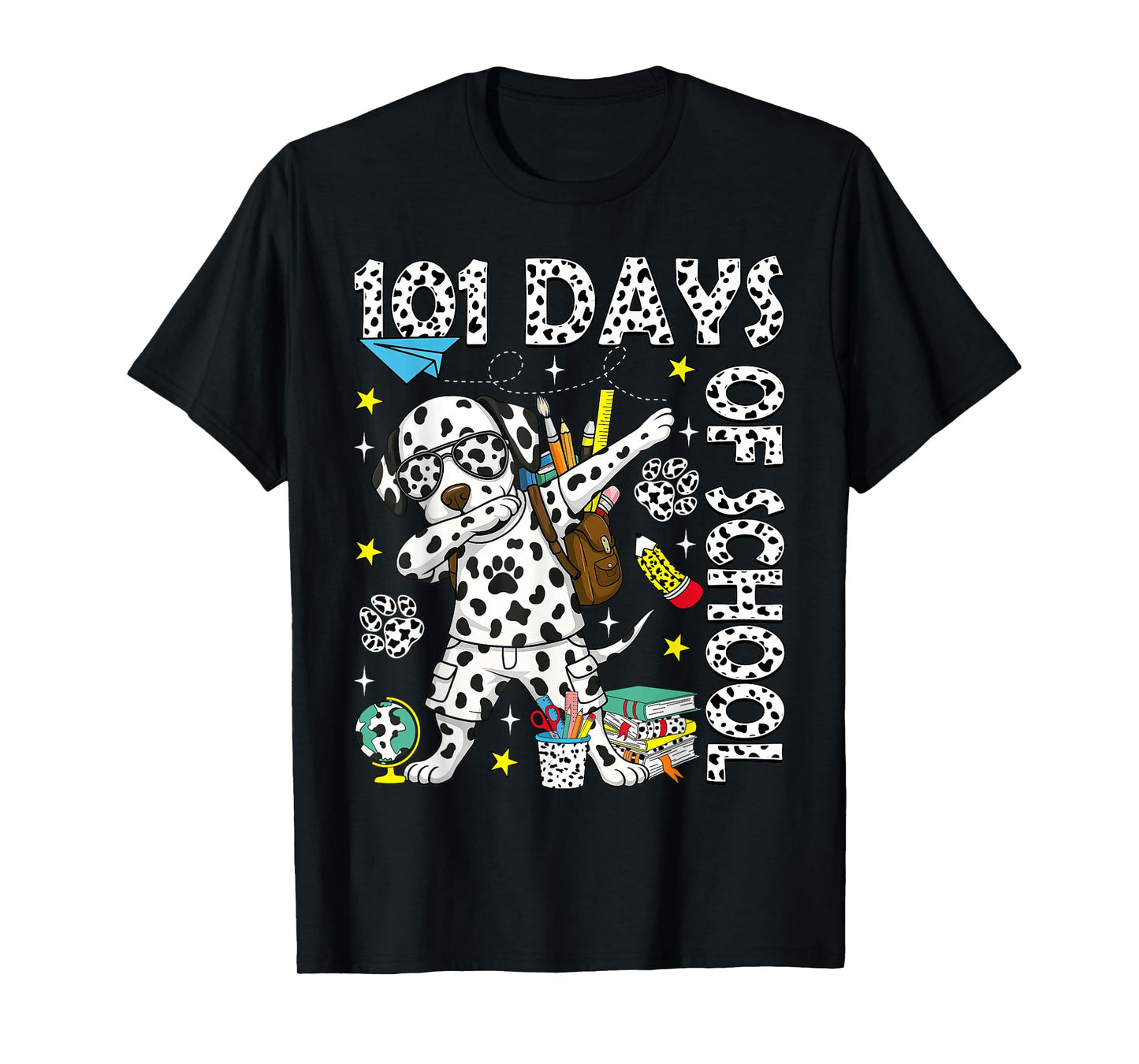 100 Days of School Dabbing Dalmatian Dog Teachers Boys Kids T-Shirt