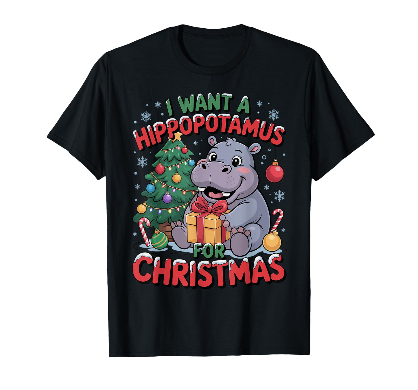 I Want A Hippopotamus for Christmas Shirt Funny Xmas 2025 T-Shirt