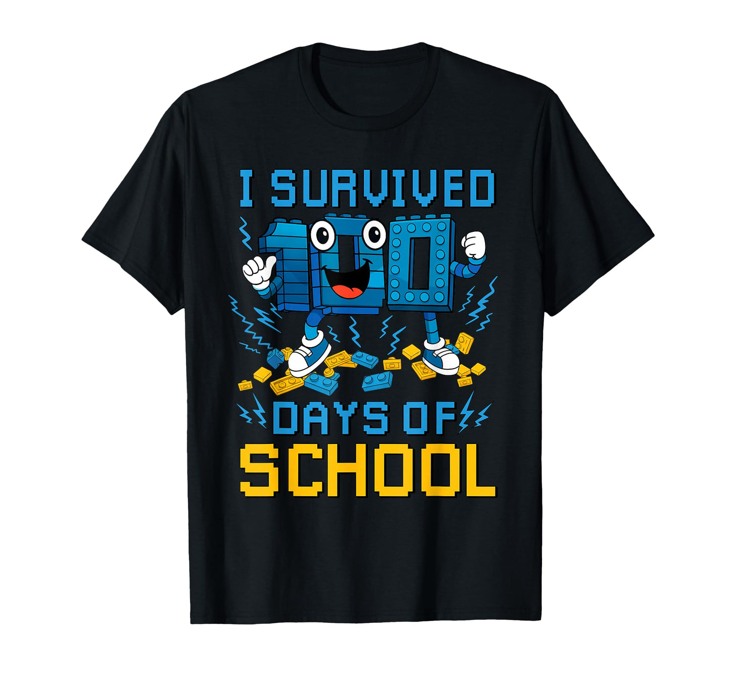 I Survived 100 Days of School Funny Brain Rot Boys Girls T-Shirt