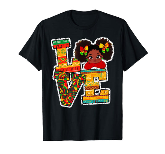 Black History Month Love Afro Toddler Girls American African T-Shirt