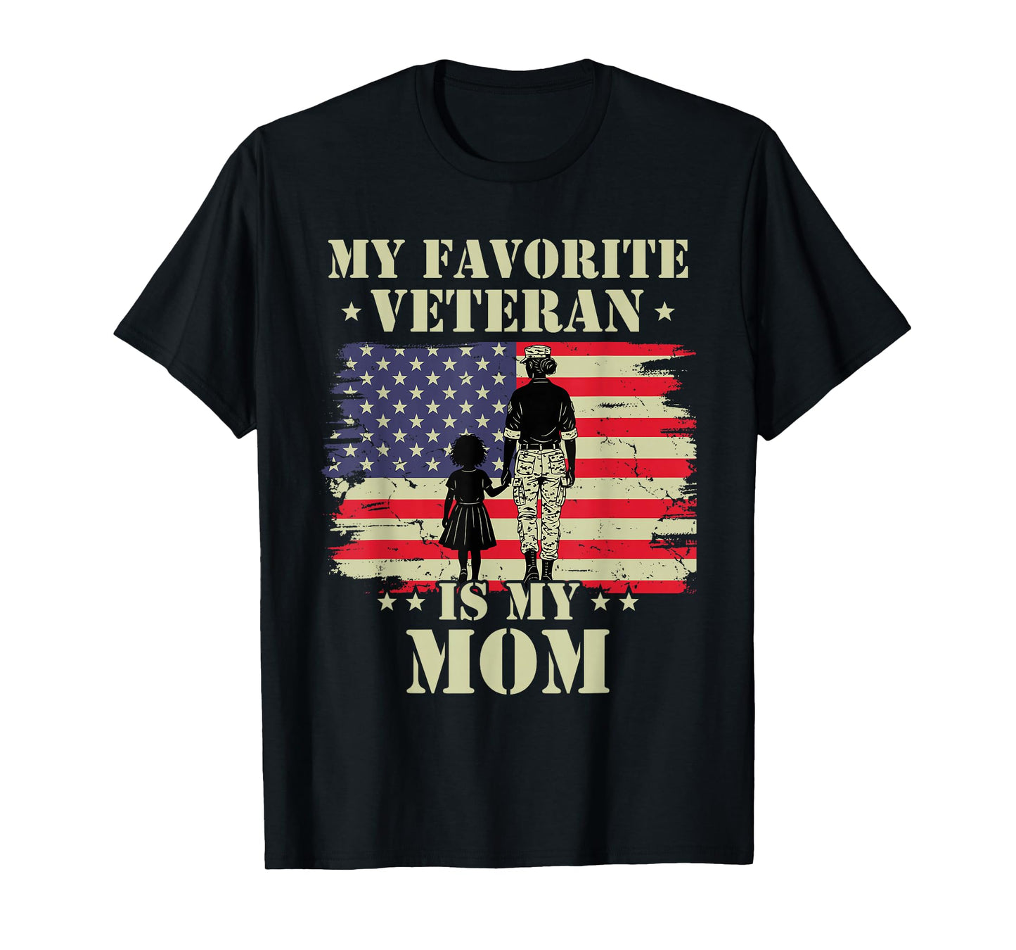 Veteran Mothers Day My Favorite Veteran is My Mom Proud Kids T-Shirt