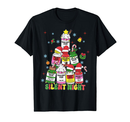 Silent Night ICU Nurse Christmas Funny Merry Christmas T-Shirt