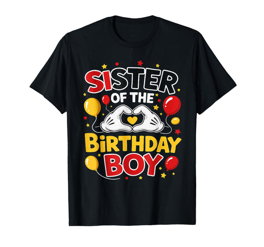 Sister of The Birthday Boy Family Matching Dad Mom T-Shirt
