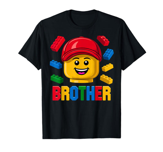 Family Brother Master Builder Building Brick Blocks Boy Kids T-Shirt