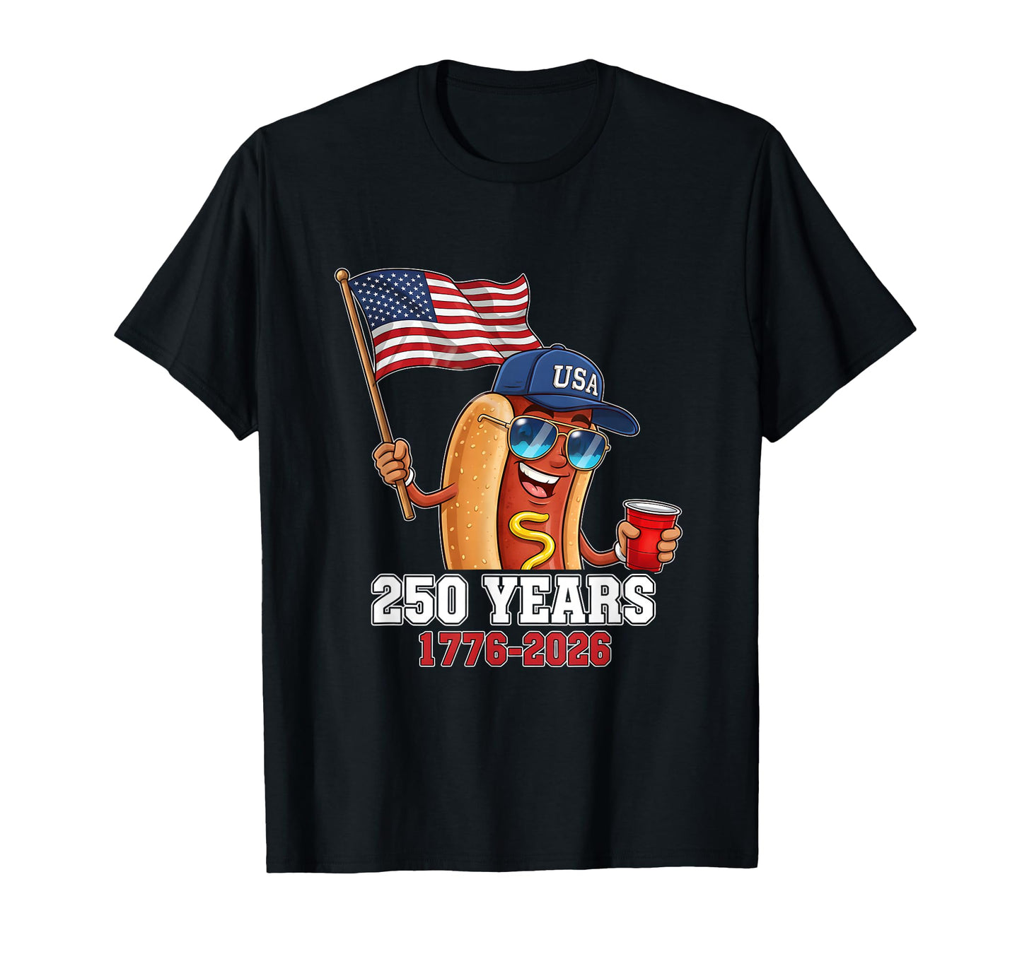 250 Years 1776-2026 250th Birthday Hotdog T-Shirt