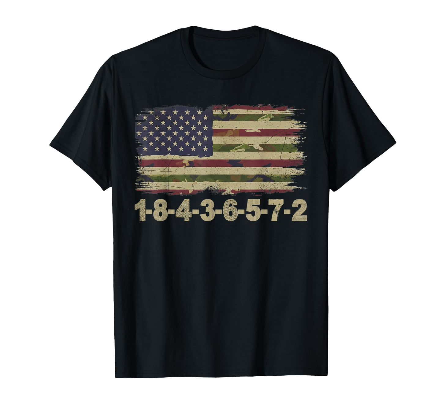 USA Flag 18436572 Firing Order Small Block Engine V8 Block T-Shirt