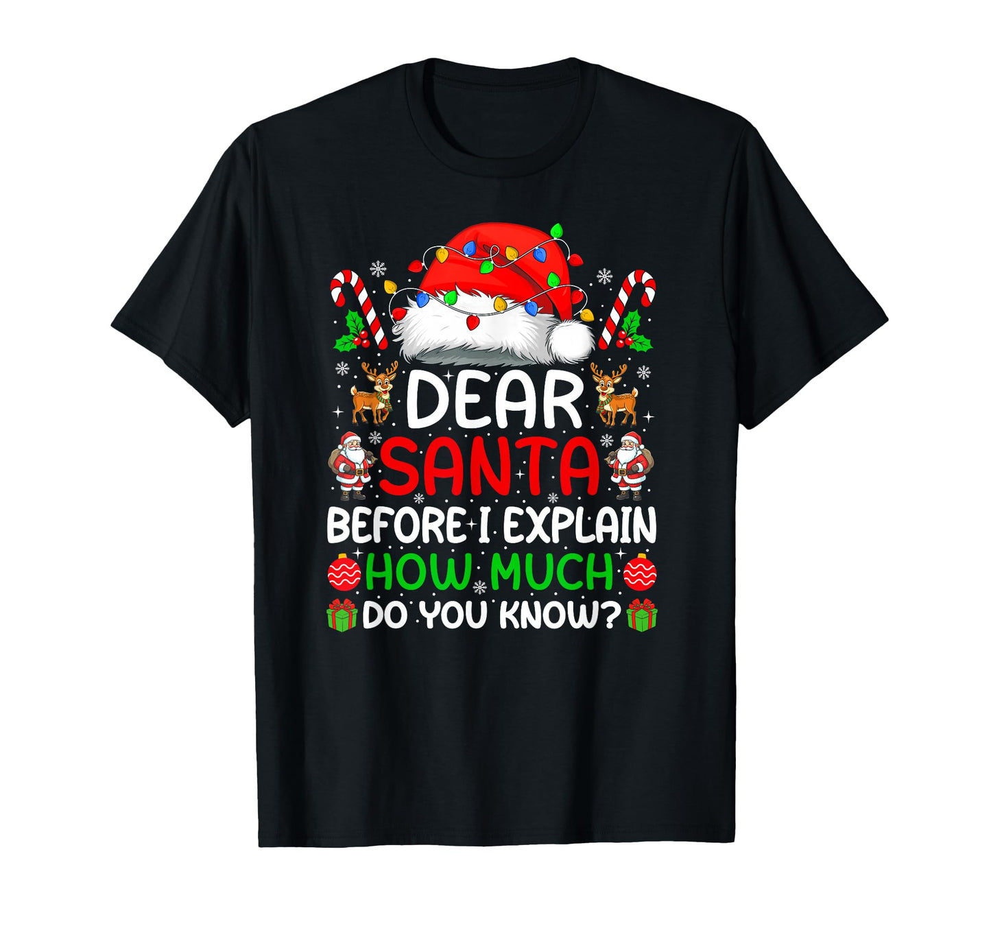 Dear Santa Before I Explain How Much Do You Know Christmas T-Shirt