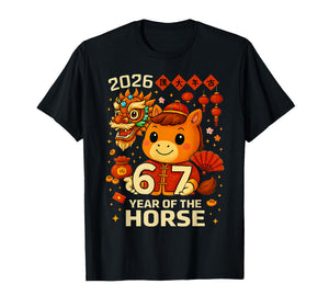 Year of The Horse 2026 Chinese New Year Six Seven 6 7 Meme T-Shirt