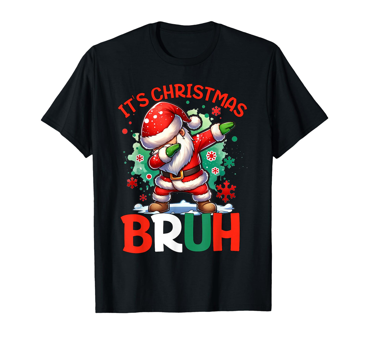 Bruh Dabbing Funny Christmas Holiday Santa Claus Xmas Boys T-Shirt