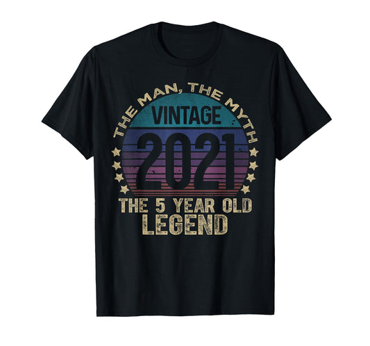 5 Year Old Gifts Vintage 2021 Limited Edition 5th Birthday T-Shirt