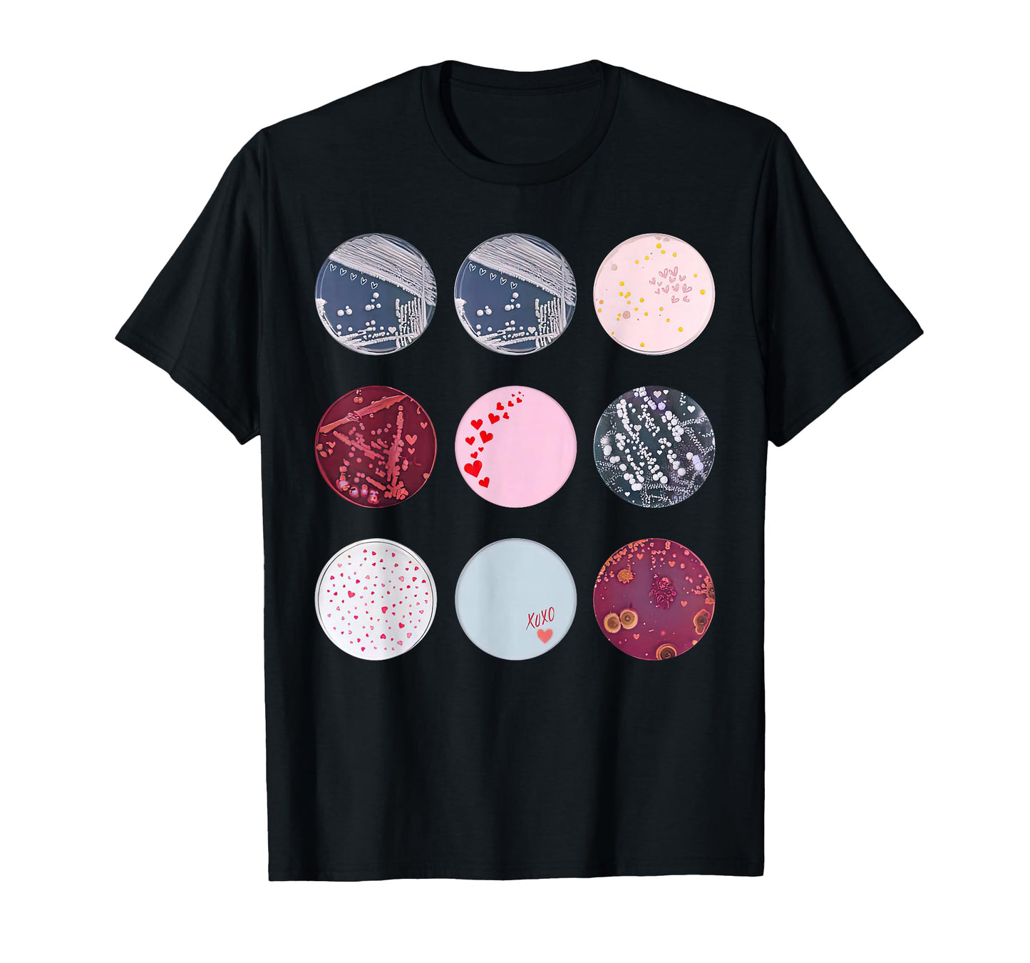 Types of Petri Dish Bacteria Microbiology Teacher Valentines T-Shirt