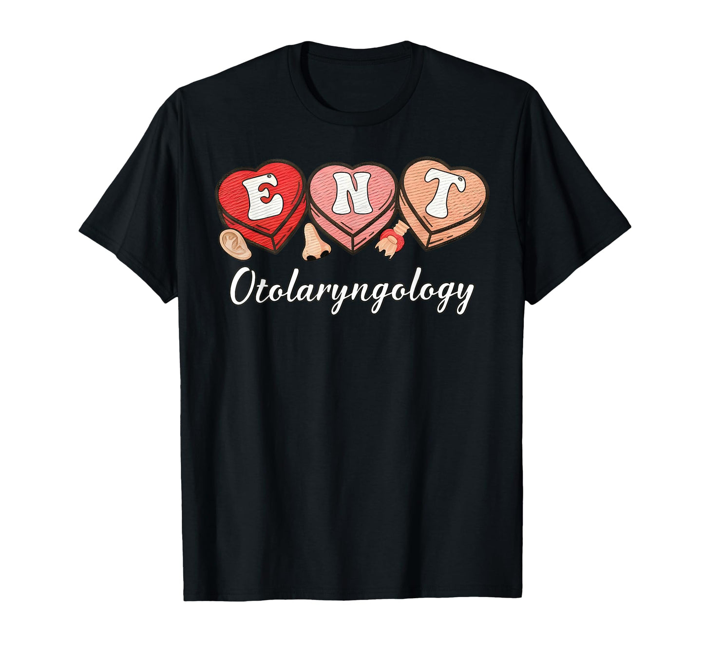 Heart Candy Otolaryngology ENT Ear Nose Throat Valentine T-Shirt