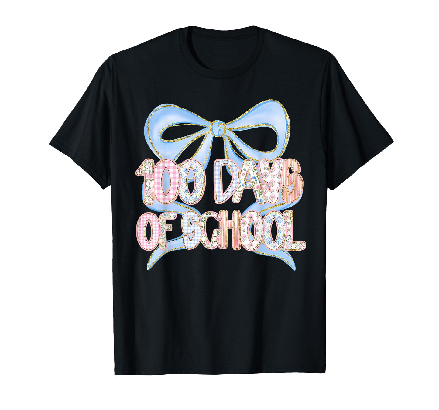 Happy 100 Days of School Student Teacher Coquette Bow Retro T-Shirt