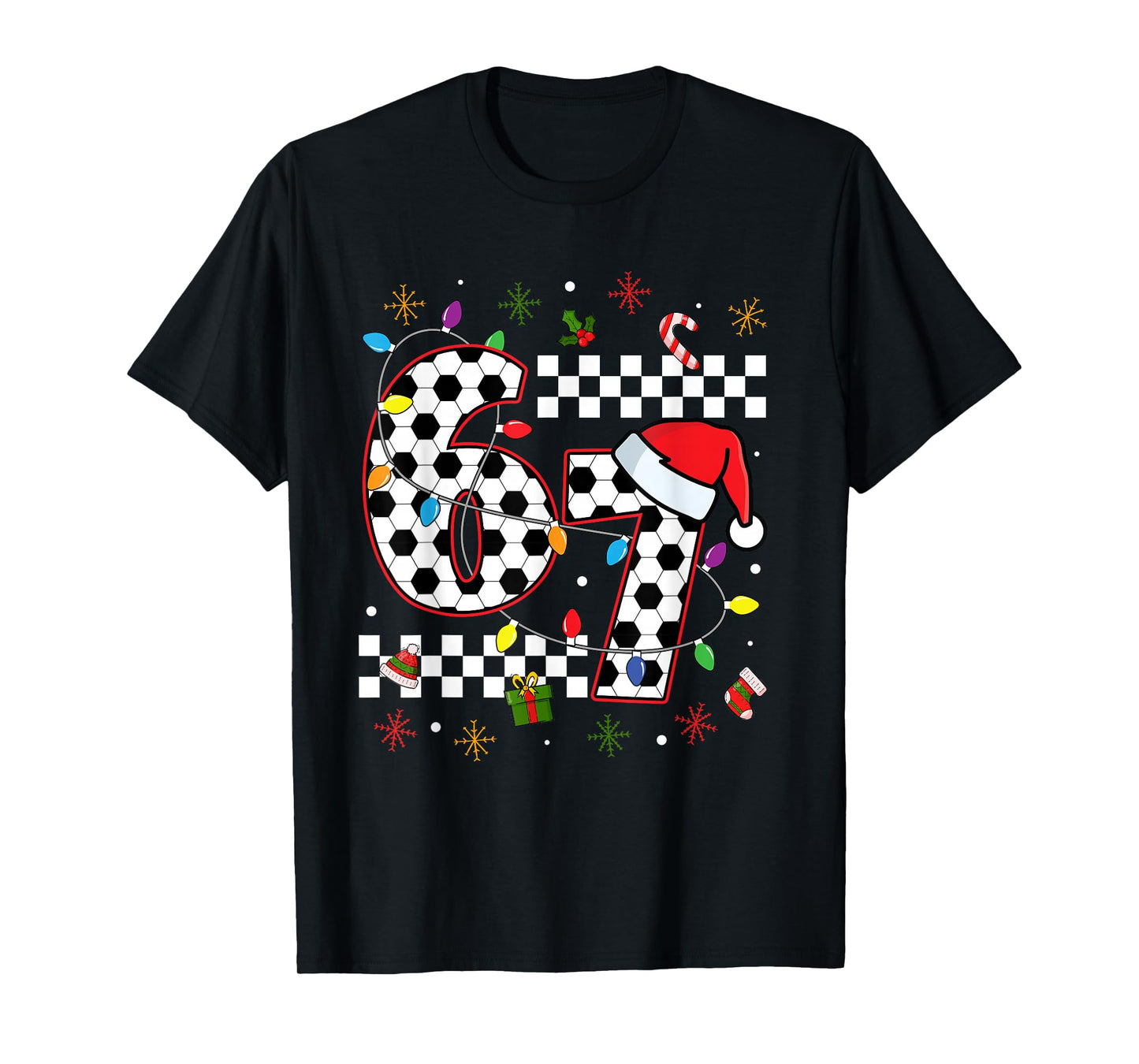 67 Soccer Sport Light Christmas Six Seven Xmas Holiday T-Shirt