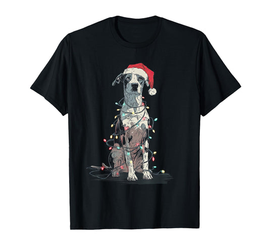 Funny Catahoula Leopard Dog Christmas Graphics Lights Lover T-Shirt