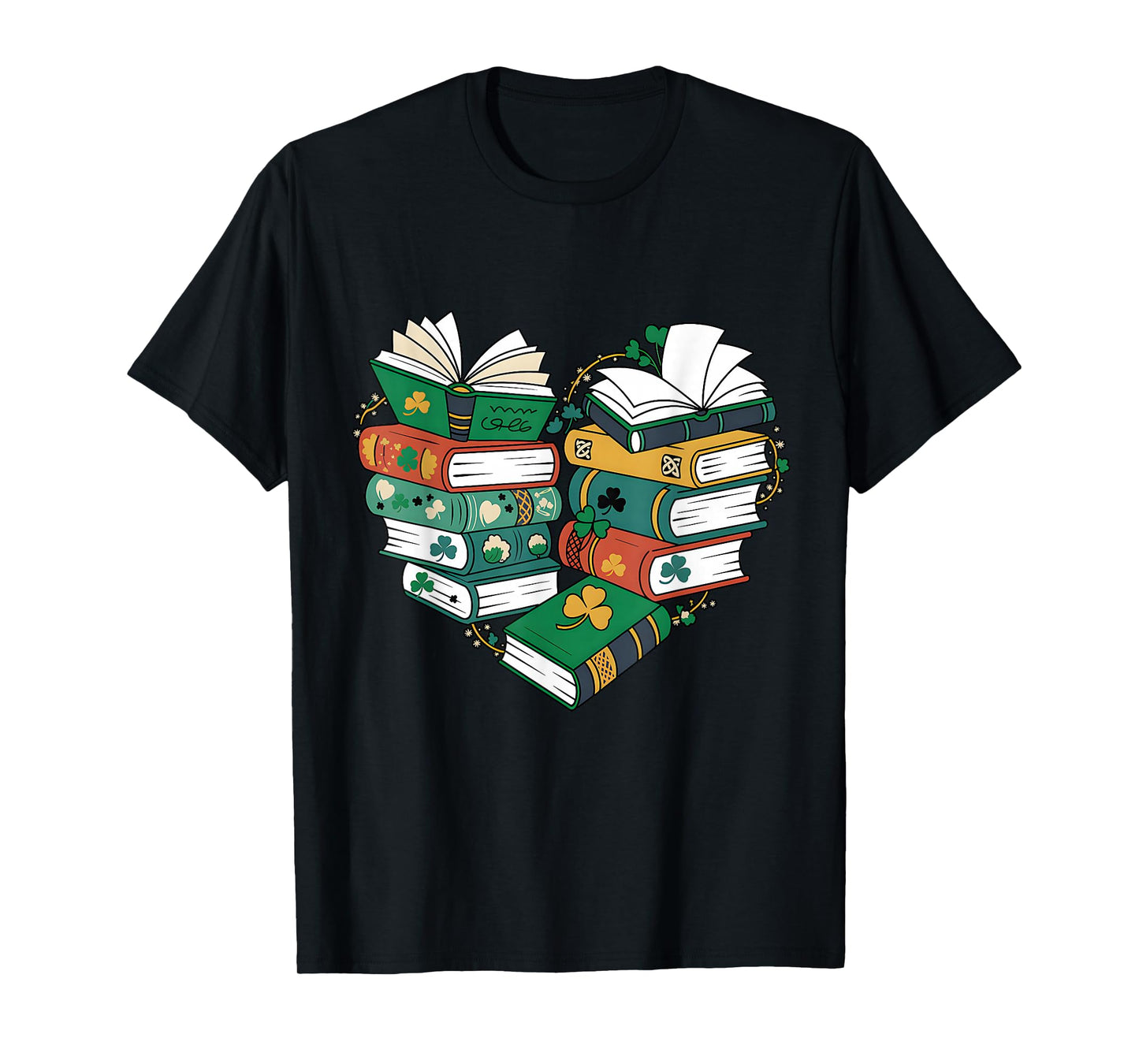 Book Lover Heart Shape Reading Librarian St Patrick Day T-Shirt