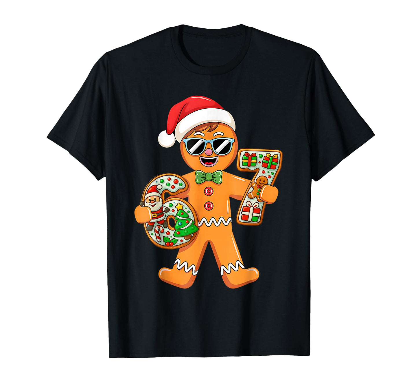 Funny Gingerbread Six Seven 67 Gingerbread Man Xmas Pajamas T-Shirt