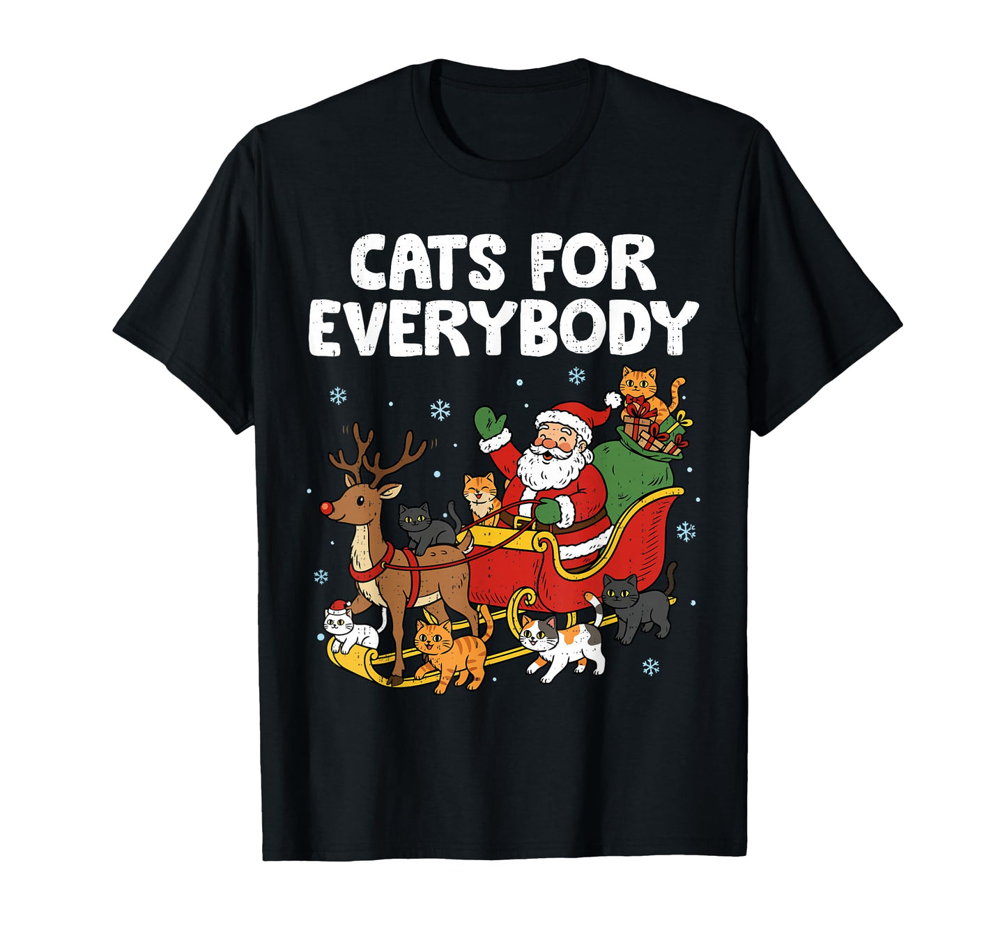 Cats for Everybody Christmas Funny Santa Cat Lover Meow Xmas T-Shirt