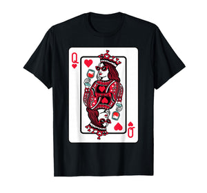 Queen of Hearts Wine Lover Valentine Funny Playing Cards T-Shirt