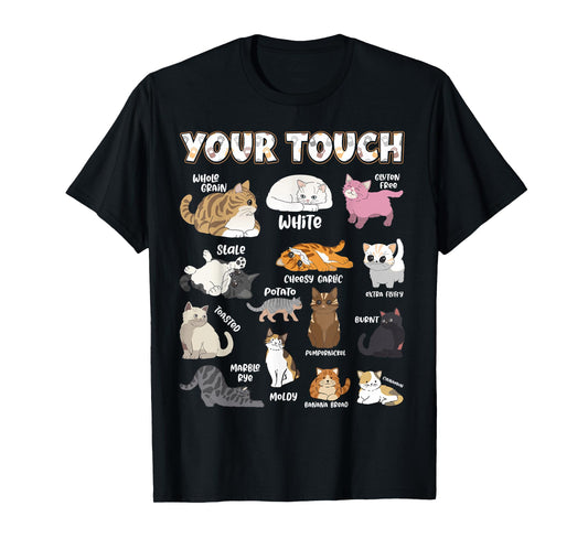 Bread Cats Variety Punny Cartoon Kitty Design T-Shirt