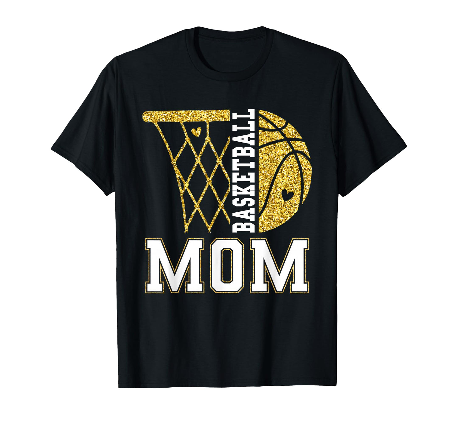 Basketball Mom Game Day Basketball Season Mama Girl Gold T-Shirt
