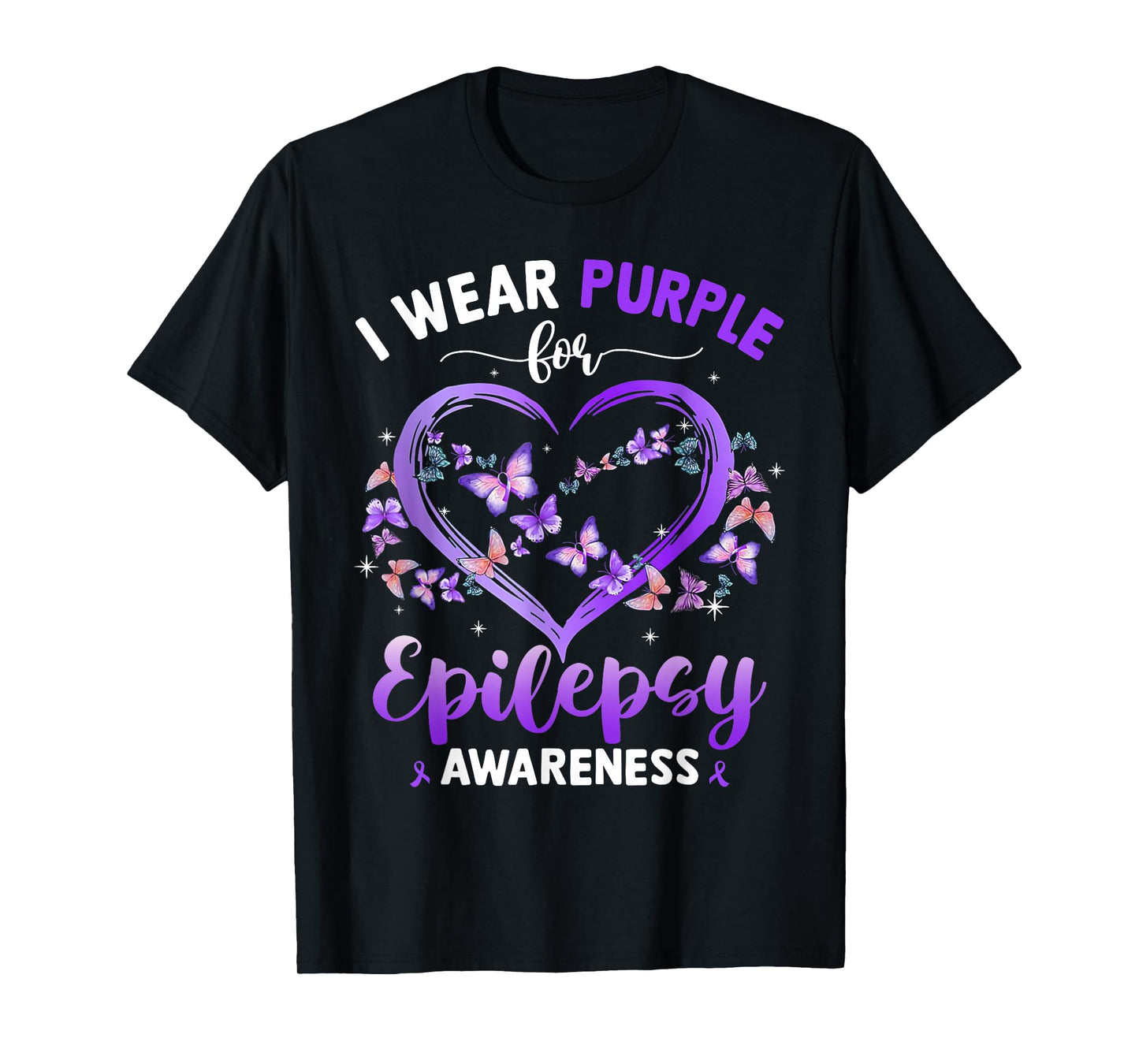 I Wear Purple for Epilepsy Awareness Month Heart Warrior T-Shirt