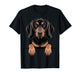 Black and Tan Coonhound Funny Peeking Pocket Puppy Dog Lover T-Shirt