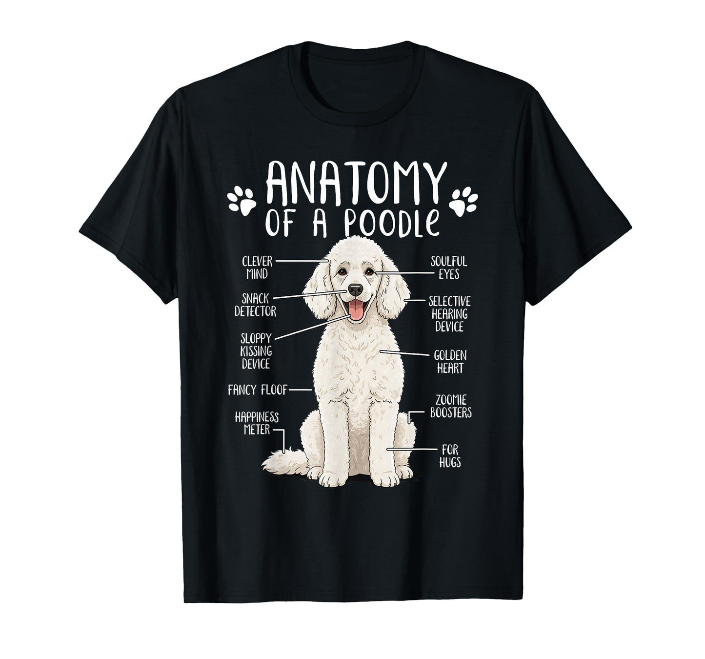 Funny Anatomy Poodle Dog Standard Poodle Owner White Poodle T-Shirt