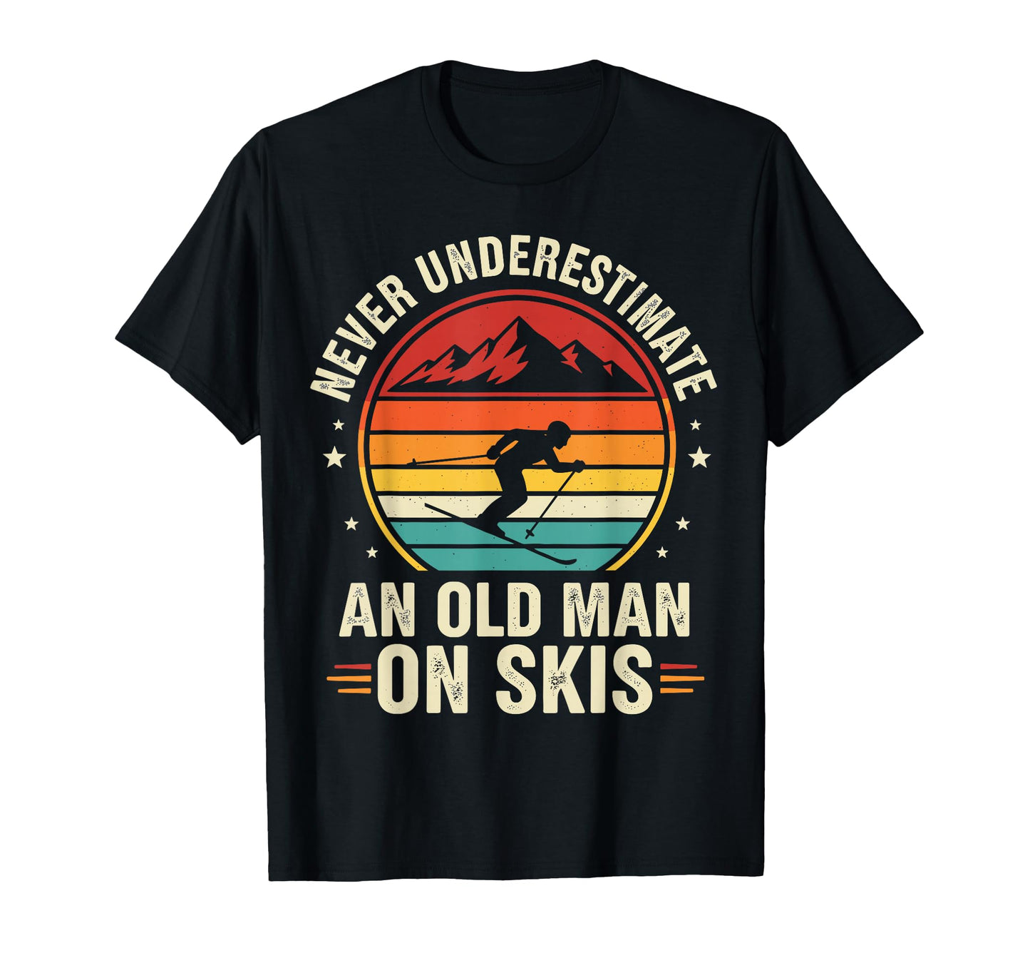 Vintage Skiing Shirt, Never Underestimate an Old Man On Skis T-Shirt