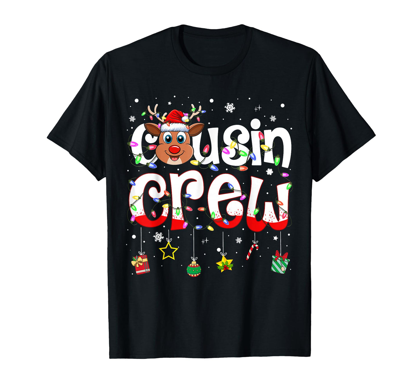 Christmas Cousin Crew Funny Reindeer Matching Pajama Xmas T-Shirt