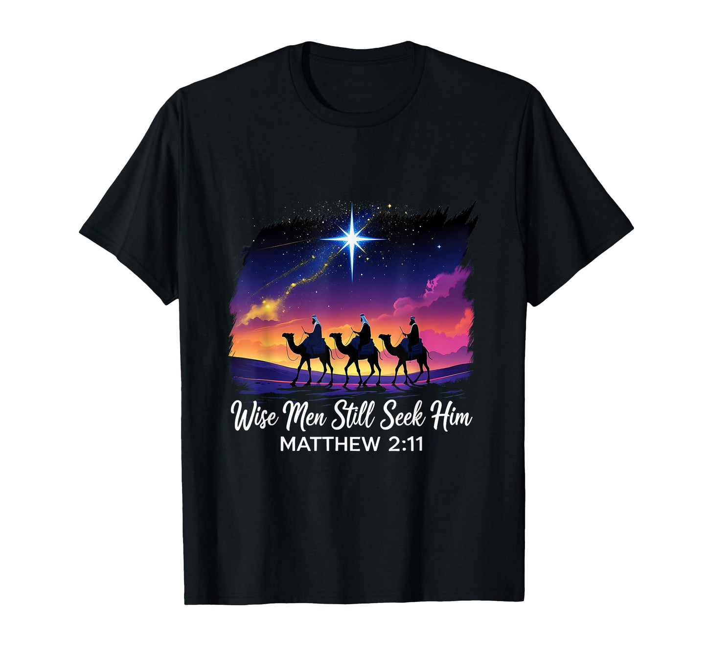 Vintage Wise Men Still Seek Him Jesus Faith 3 Kings T-Shirt