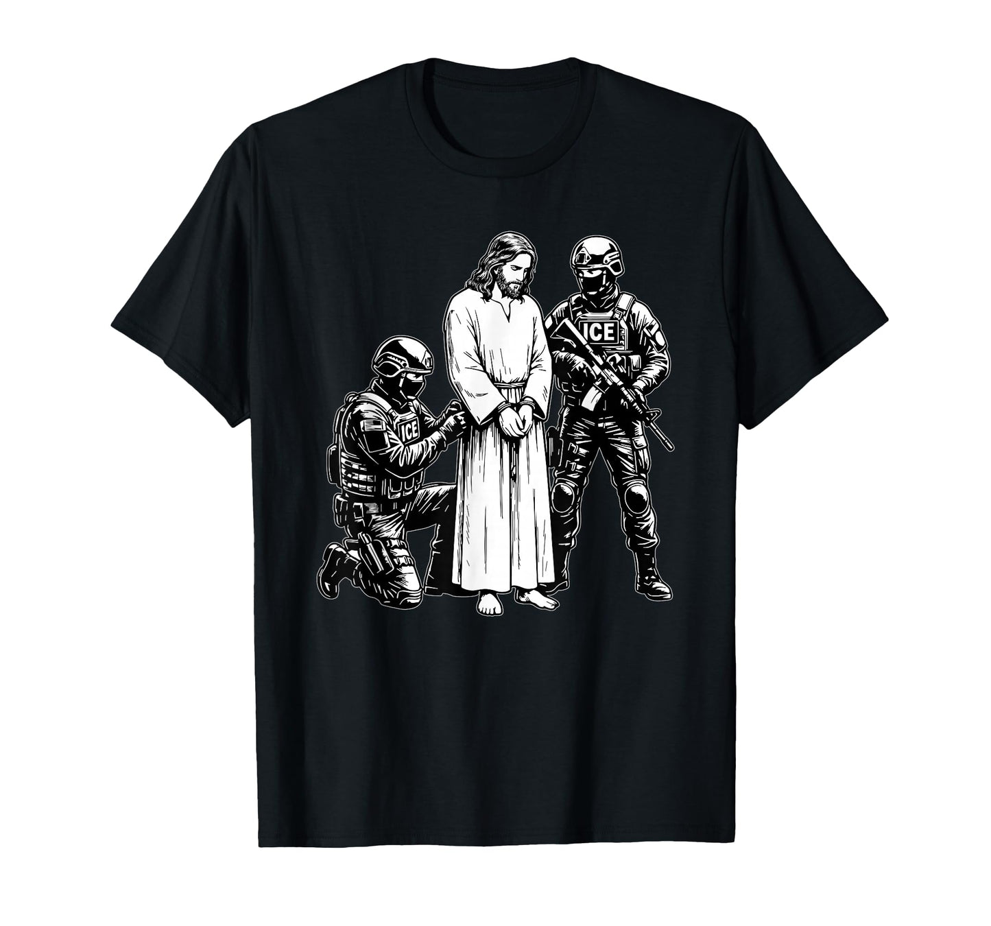Anti ICE Jesus Arrested Parody T-Shirt
