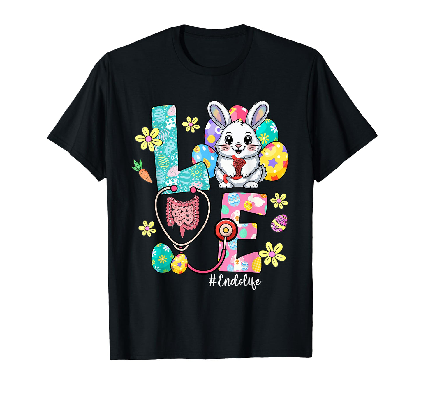 Love Endo Life Endo Nurse Bunny Stethoscope Easter T-Shirt