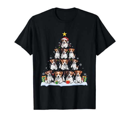 Jack Russell Terrier Christmas Tree Xmas Pet Dogs Lover T-Shirt