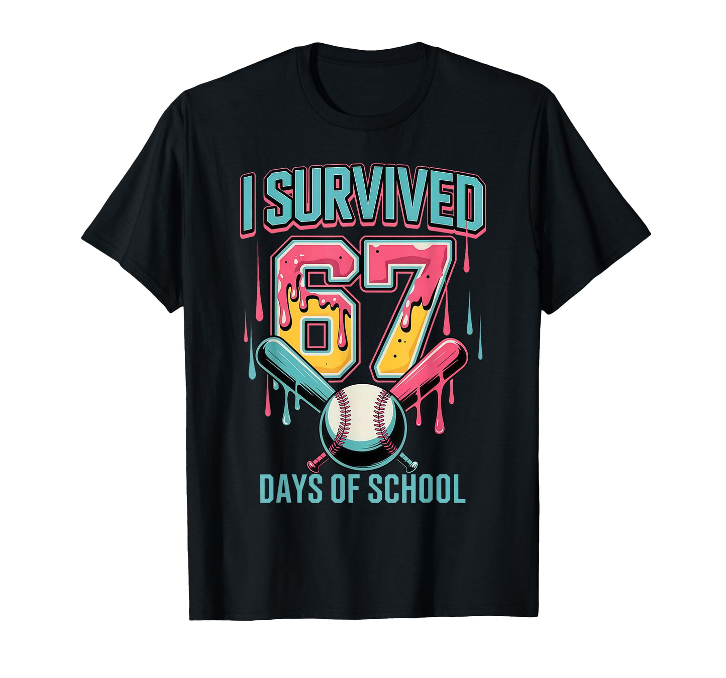 I Survived 67 Days of School Funny Six Seven Meme Teacher T-Shirt