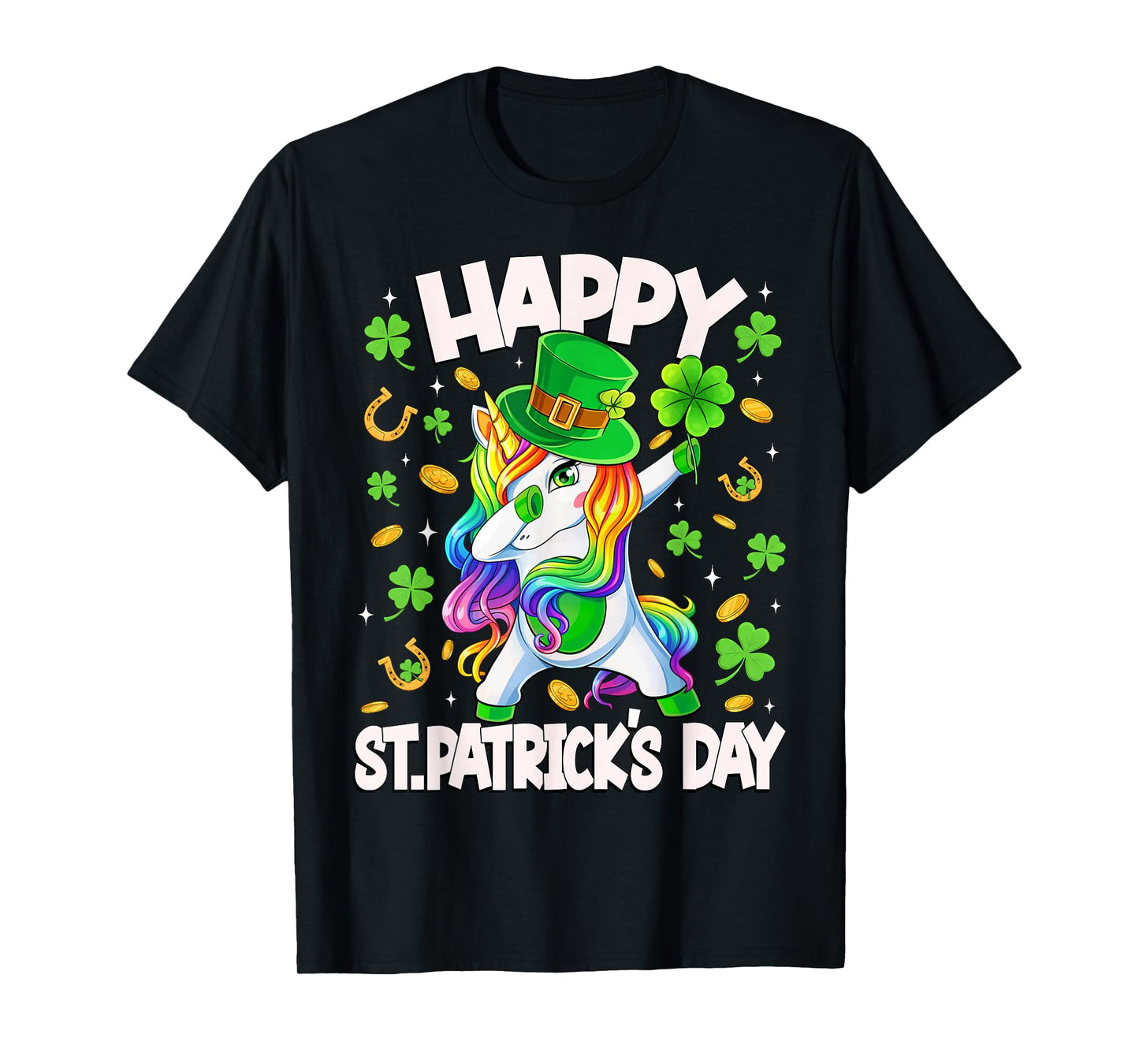 Happy St Patricks Day Irish Unicorn Dabbing Lepricorn Kids T-Shirt