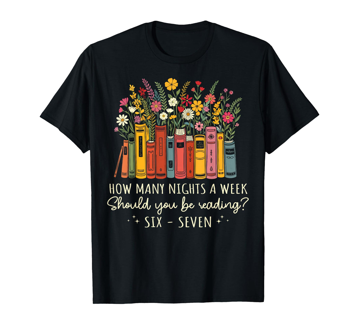 How Many Nights Reading 67 English Teacher Floral Book Lover T-Shirt