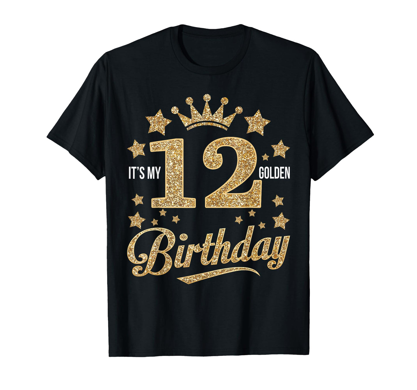 It's My 12th Golden Birthday 12 Year Old Bday Groovy T-Shirt