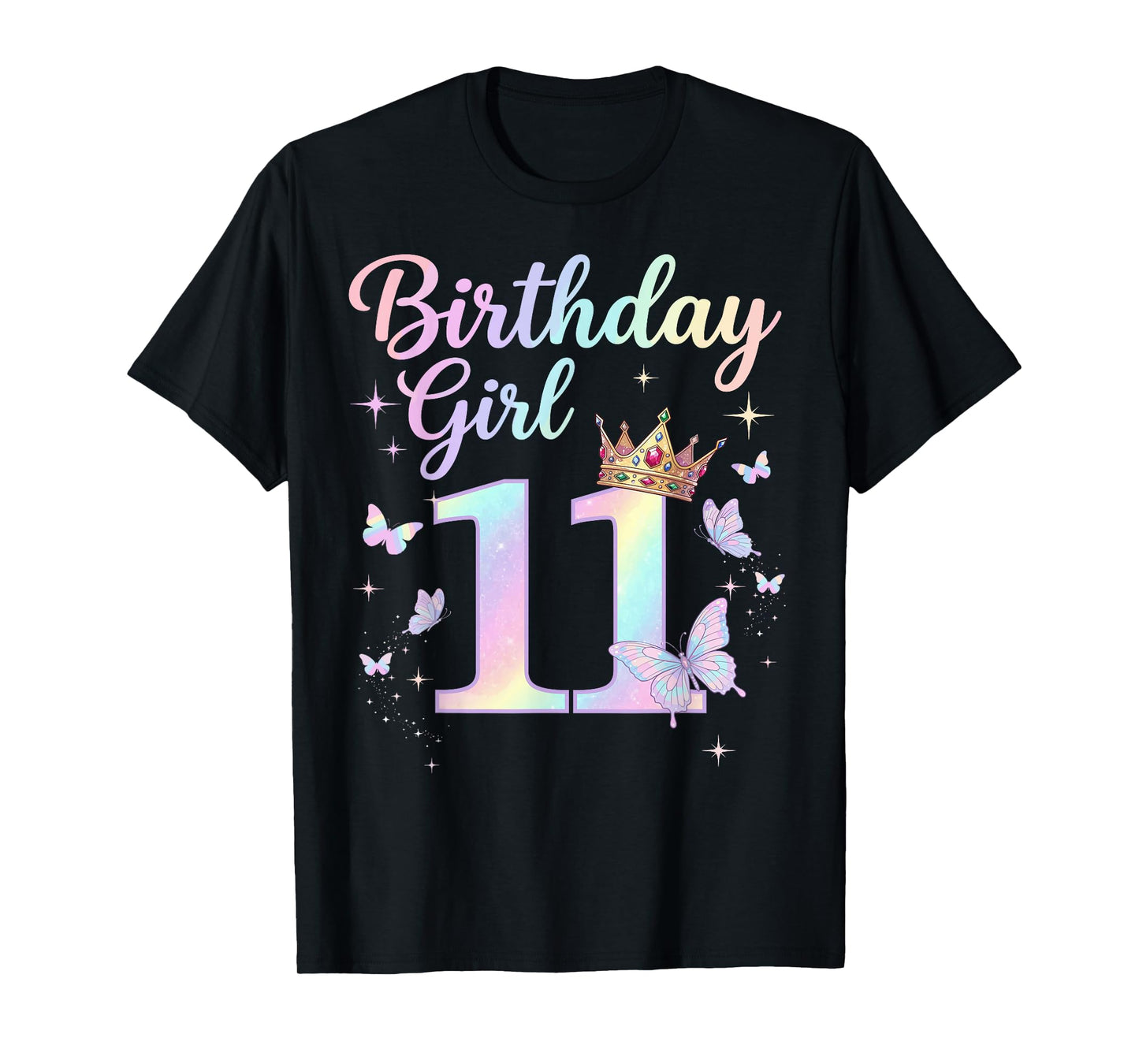 11th Birthday Shirt for Girls 11 Year Old Butterfly Bday T-Shirt