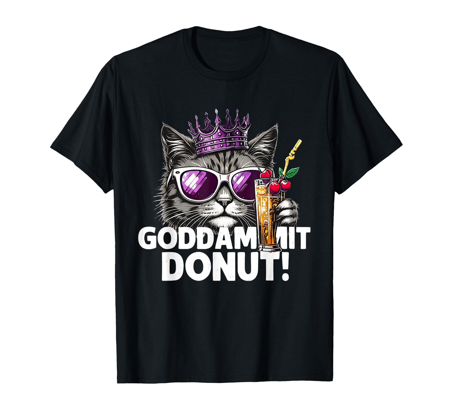 Donut Princess Cat Meme Tee – Kawaii Funny Cartoon Style T-Shirt