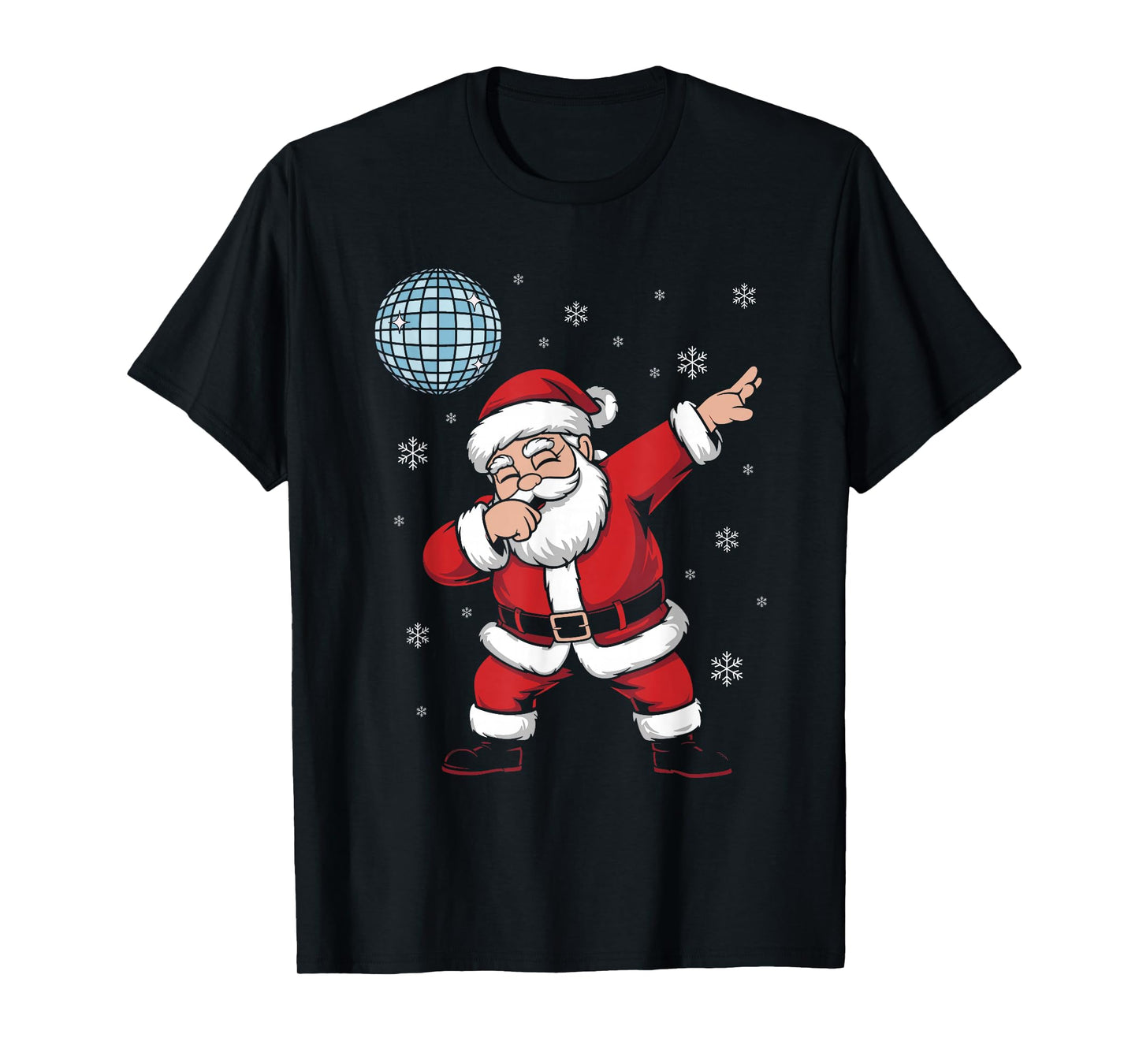 Christmas Disco Ball Dabbing Disco Santa T-Shirt