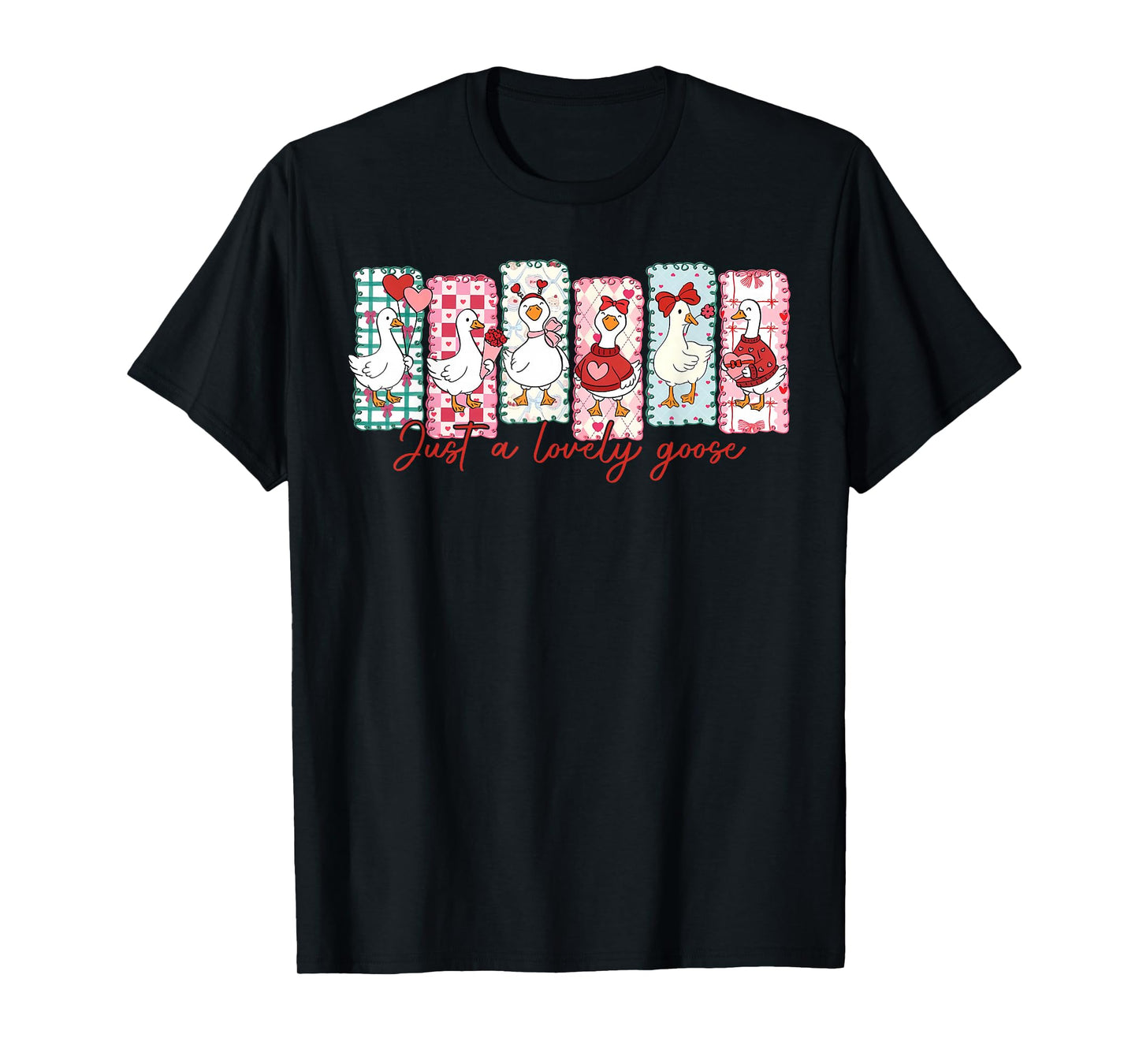 Just A Lovely Goose Cute Pink Silly Goose Valentine's Day T-Shirt