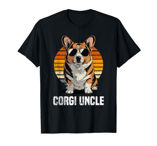 Cool Retro Corgi Uncle Funny Vintage Dog Owner T-Shirt