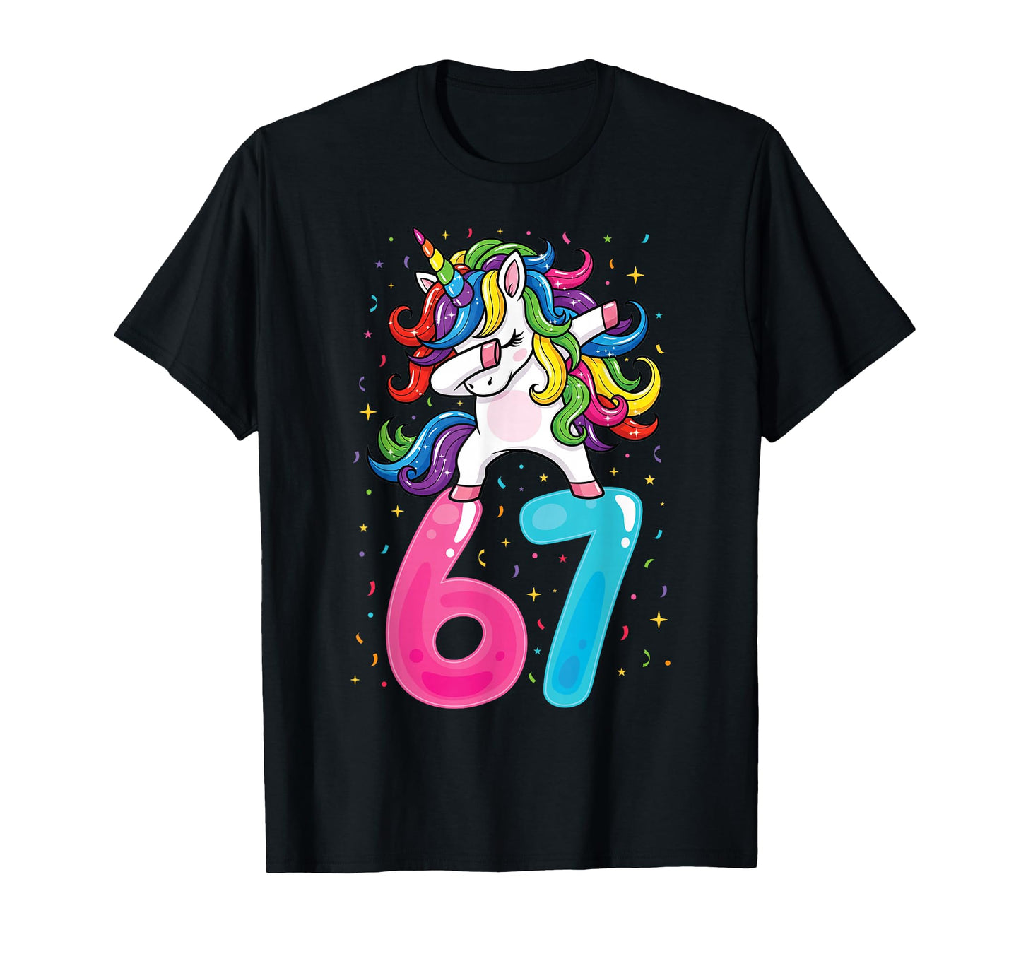 67 Meme Unicorn for Girls Six Seven Gen Alpha Brainrot Kids T-Shirt