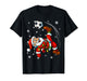 Funny Retro Santa Playing Soccer Pjs Christmas Xmas Men Boy T-Shirt