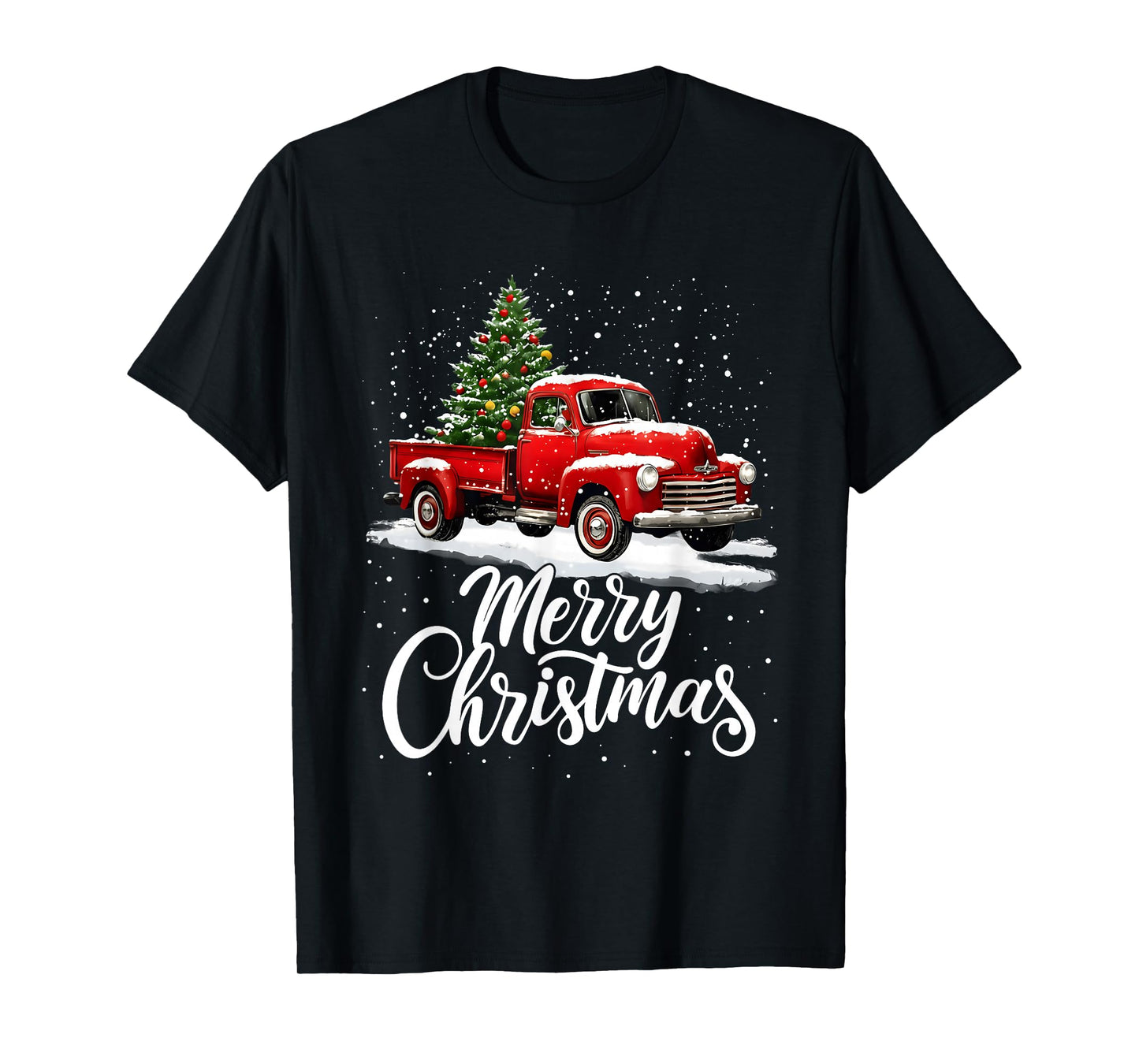 Merry Christmas Red Truck Family Matching Christmas Pajama T-Shirt