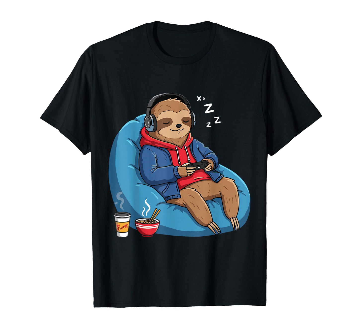 Gamer Sloth Sleeping Video Game Funny T-Shirt