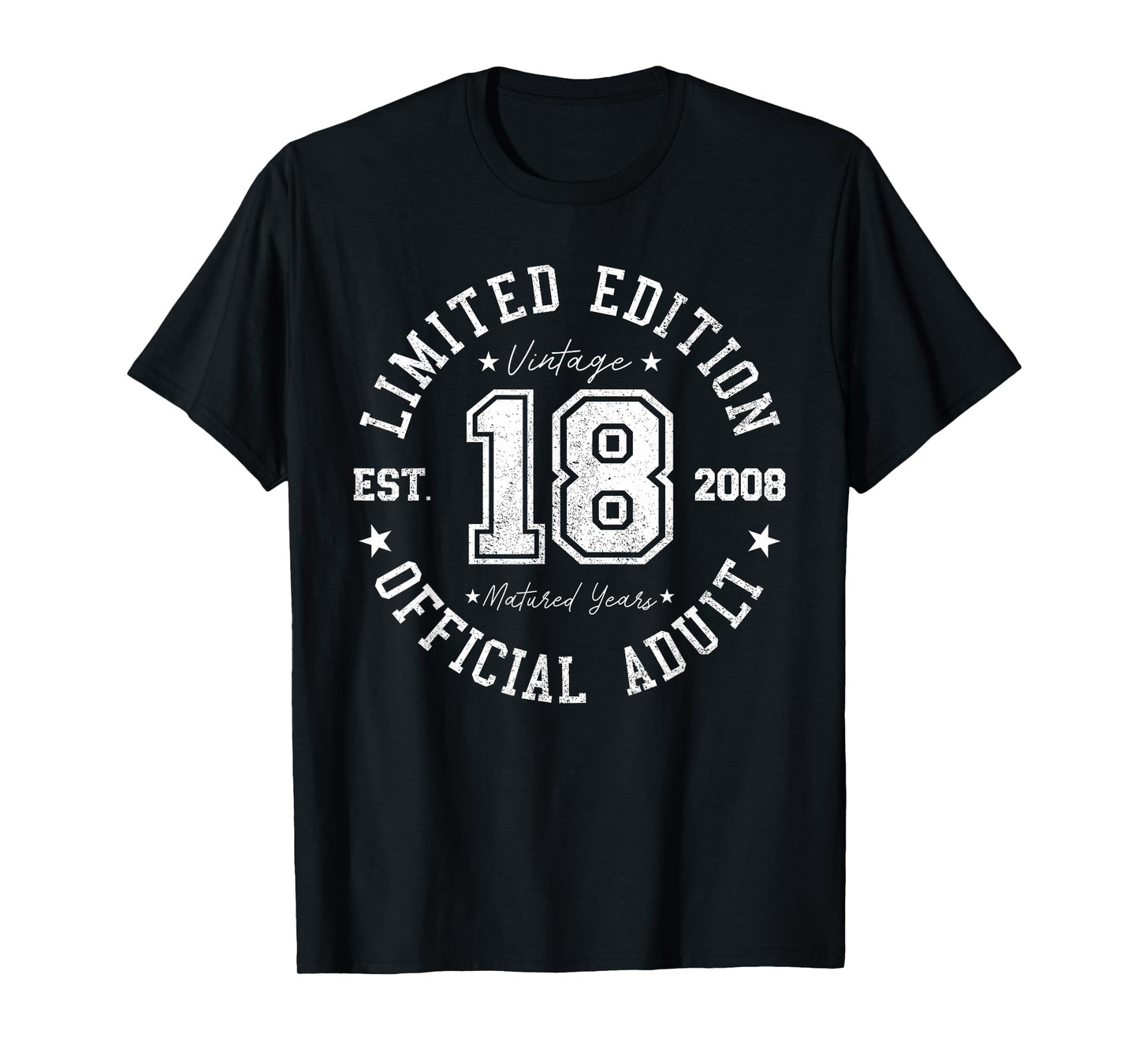 Official Adult 18th Birthday 18 Years Old Vintage 2008 T-Shirt